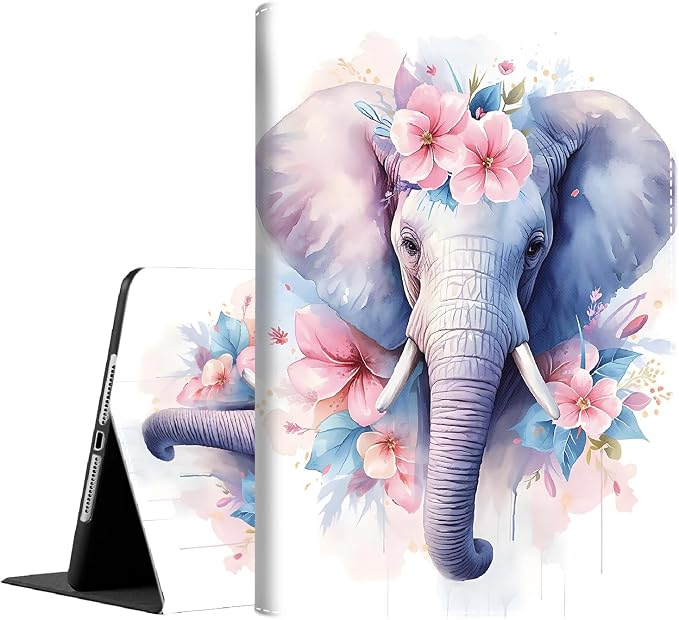 Case for iPad 10th Generation (2022 Release) 10.9 Inch Durable Shockproof Protective Cover for New iPad 10th gen 10.9 2022 Elephant Sunflower
