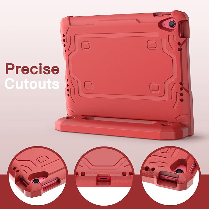 JETech Kids Case for iPad (A16) 11th/10th Gen Black | For 2025/2022 Model Built-in Screen Protector 360 Handle Stand Shockproof Kid-Friendly