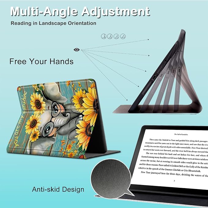 for 6 Kindle 2024 and 2022 (11th Generation) Case Slim Lightweight Smart Cover Case with Auto-Wake/Sleep for Kindle 2024Bald Eagle Flag