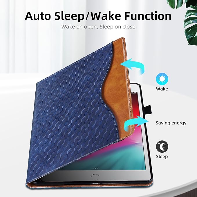 Case for iPad 9th 8th 7th Generation (2021/2020/2019) 10.2 InchiPad Air 3rd Generation PU Leather Cover Multi-Angle Viewing Stand with Card Pocket for ipad 9th Generation CaseBlack