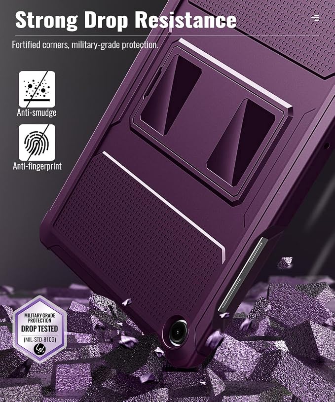 MoKo Shockproof Case Fit Samsung Galaxy Tab A11+ Plus/ A9+ 11 Inch | Full Body Rugged Stand Back Cover with Built-in Screen Protector for Galaxy Tab A11+/ A9+ Tablet Light Gray