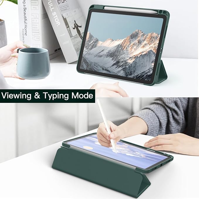 JETech Case Cover for iPad Pro 11 4/3/2/1 Black | For 2022/2021/2020/2018 Model Clear Back Pencil Holder Slim Shockproof Tri-Fold Stand Auto Wake/Sleep