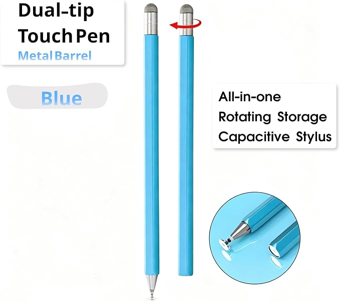 Retractable 2-in-1 Stylus Pen for Nintendo Switch 2&amp1 Dual Tips Aluminum Touch Pen for Switch OLED Lite &amp All iOS Android Touch Devices Passive No Charge Game Stylus (Black)