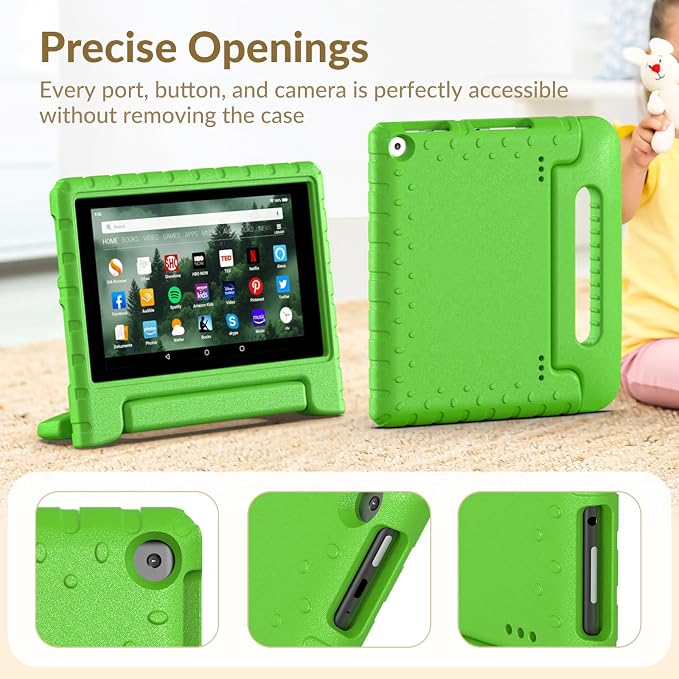 Kids Case for Kindle Fire HD 8 Tablet Case (8th/7th/6th) Shockproof Blue | 2018/2017/2016 Release Lightweight EVA Handle Stand Full Protection For Kids Daily Use