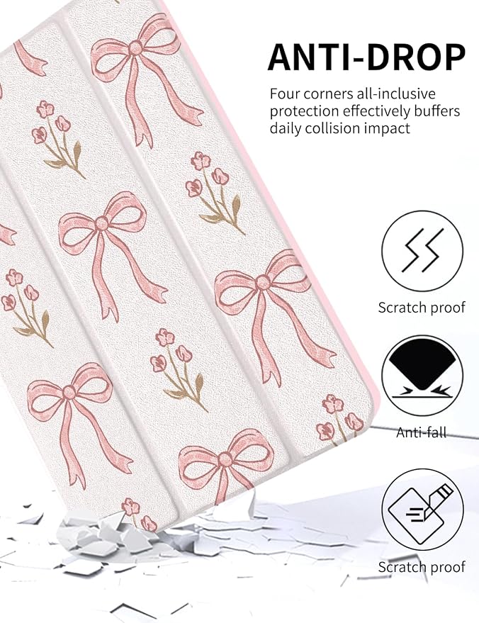 Case for iPad 9th/ 8th/ 7th Generation Case 10.2&amp10.5 Inch (2021/2020/2019 Release) Slim Lightweight Soft Trifold Back Cover with Pencil Holder &amp Auto Sleep/Wake CoverBeige Checkered