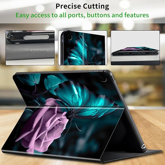 Case for Samsung Galaxy Tab A9 Plus 2023/A11 Plus 2025 11 inch Lightweight Protective PU Leather Smart Stand Cover with Auto Wake Sleep Tablet Case Cover - American Flag &amp Fish