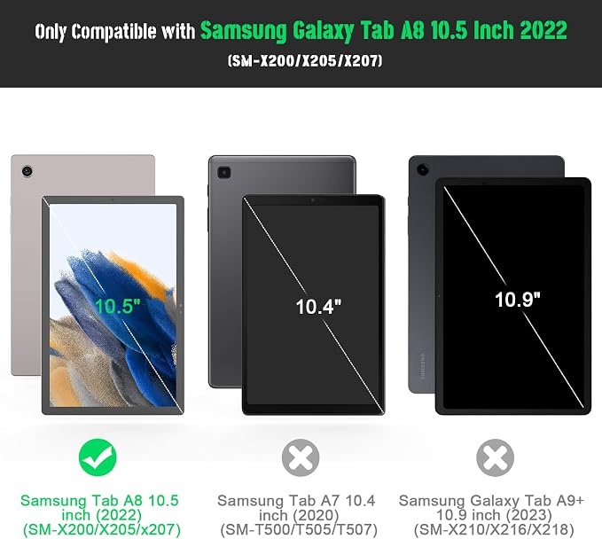 Galaxy Tab A8 10.5 Case with Kickstand Hybrid Shockproof Rugged Cover for Samsung A8 Tablet Case 10.5 Inch (SM-X200/X205/X207) Red+Black