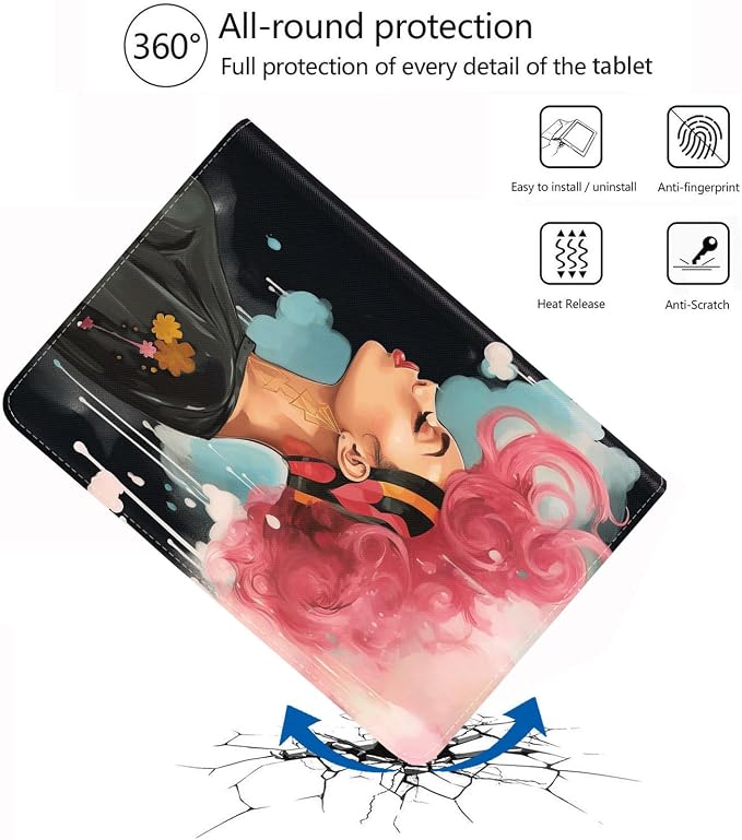 Case for iPad (A16) 11th Generation 11 Inch 2025 iPad 10th Generation 10.9 Inch 2022 Protective Leather Case Adjustable Stand Auto Wake/Sleep Smart Case - African American Girl