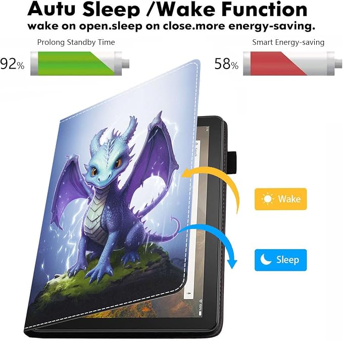 Case for Amazon Kindle Fire HD 8/Fire HD 8 Plus Tablet (12th/10th Generation 2024/2022/2020 Release) - PU Leather Folio Cover with Smart Auto Wake/Sleep Bald Eagle
