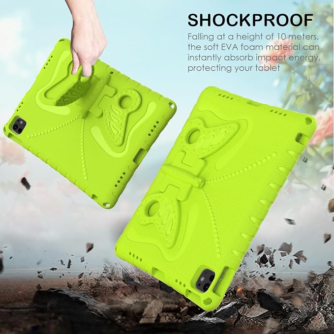 Kids Case for iPad Air 13 (2026/2025/2024) M4/M3/M2 &amp iPad Pro 13 2024 &amp iPad Pro 12.9 Cover 6th/5th/4th/3rd Gen (2022/2021/2020/2018) DIY Figures EVA Rubber Handle Stand Shockproof Bumper