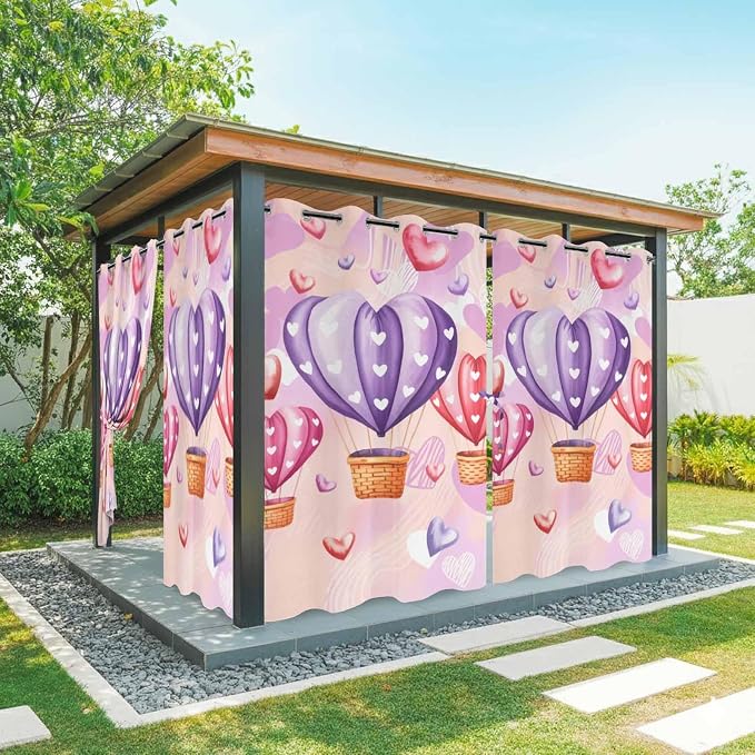 Hot Air Balloons Waterproof Outdoor Curtains