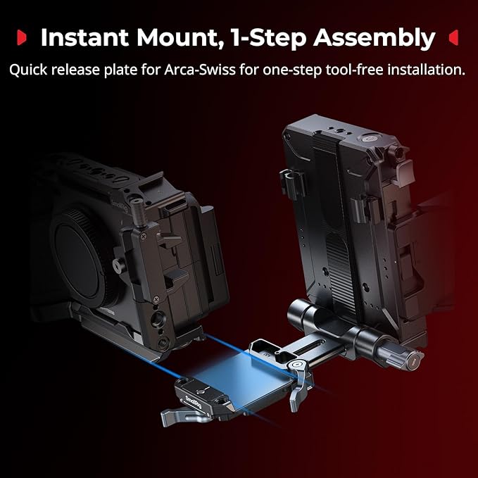 SMALLRIG Upgraded V Mount Battery Plate Kit, w/ QR Plate for Arca, LCD Screen Protector & Cable Clips, D-Tap & USB-C Supply, All-in One Camera Video Rig for Mirrorless/DSLR, for NEEWER V Mount Battery