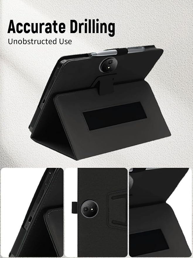 11.5 Case for TCL NXTPAPER 11 Plus Android Tablet (Model 9469X) (Black) | PU Leather Folding Cover with Pen Holder and Wrist Strap Business Travel Portable