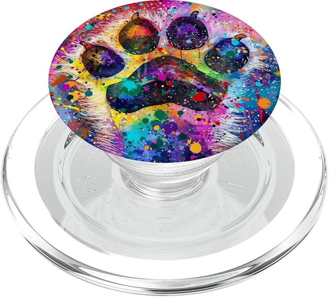Colorful Dog Paw Print PopSockets PopGrip for MagSafe