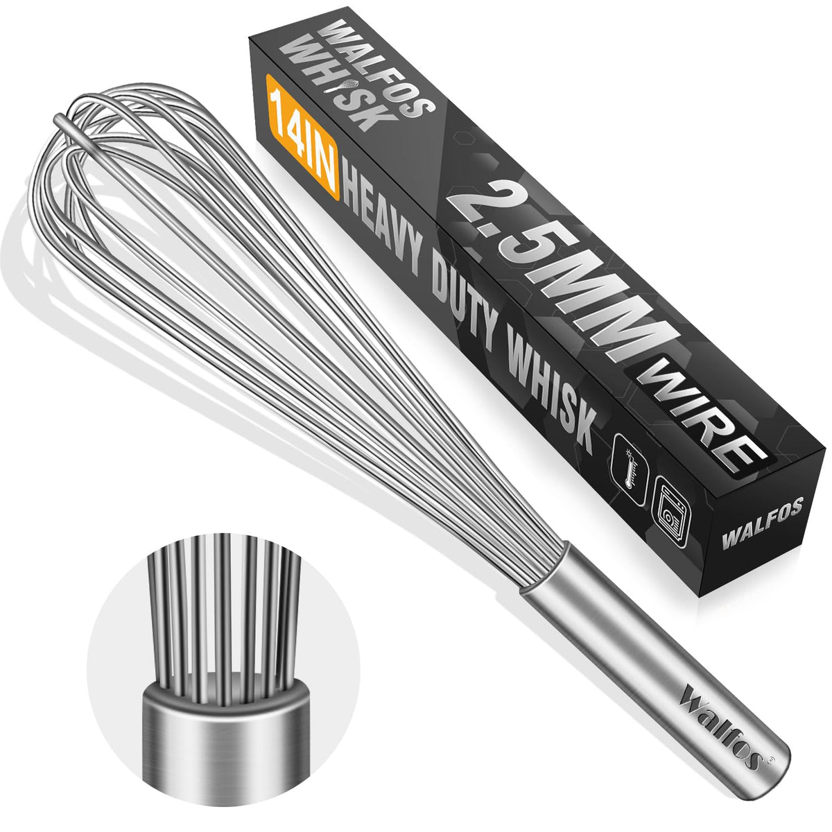 Walfos Whisk,5+7Inch Mini Whisks,Silicone Non Scratch whisk,Heat Resistant(480°F) Small whisks Suitable for stirring individual eggs and mixing small amounts of powder and sauce. Purple & Green