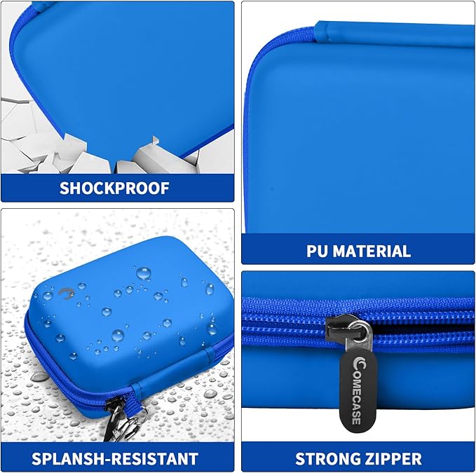 Carrying & Protective Case for Digital Camera, AbergBest 21 Mega Pixels 2.7" LCD Rechargeable HD/Kodak Pixpro/Canon PowerShot ELPH 180/190 / Sony DSCW800 / DSCW830 Cameras for Travel - Blue