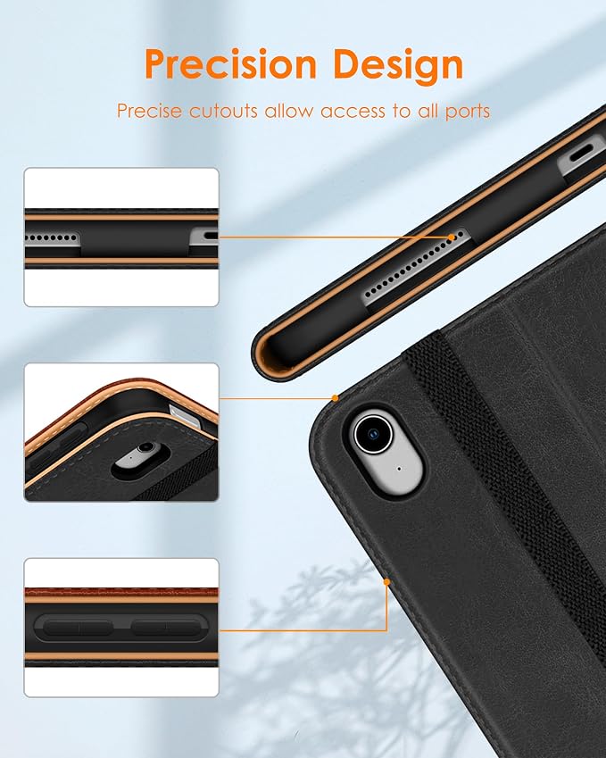 DTTO for iPad Air 11-inch Case M4/M3/M2 (2026/2025/2024) iPad Air 5th / 4th Generation (2022/2020) Premium Leather Business Folio Stand Cover with Pencil Holder - Auto Sleep/Wake Brown