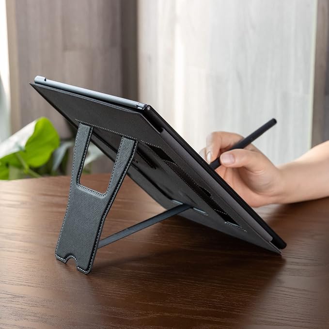 CoBak Stand Case for Remarkable 2 Paper Tablet 2020 10.3 with Hand Strap | Lightweight and Hard Back Shell Protective Book Folio Cover with 2 Kickstand Stand Angles and Pen Holder Features Black