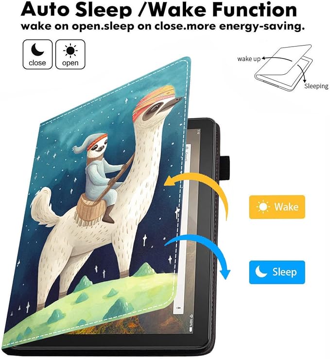 Case for Amazon Kindle Fire HD 10 Tablet 10.1 (9th/7th Generation 2019/2017 Release) Slim Folding Stand Folio Cover with Card Slot &amp Auto Wake/Sleep - African American Girl