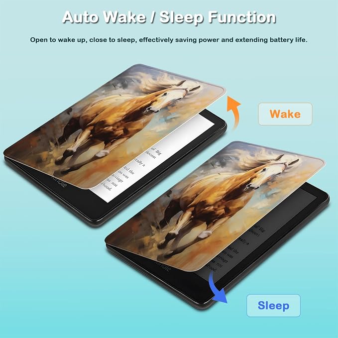 for 6 Kindle 2024 and 2022 (11th Generation) Case Slim Lightweight Smart Cover Case with Auto-Wake/Sleep for Kindle 2024Beach Starfish
