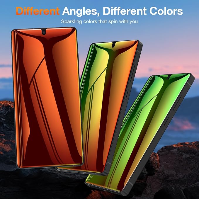 LYWHL 2 Pack for Samsung Galaxy S26 Ultra Privacy Screen Protector Anti-Spy Gradient Colorful Flexible Film [Auto-Alignment Tray] [Non-Glass] Original-Like Fingerprint Unlock Case Friendly