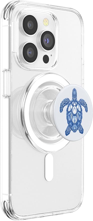 Sea Turtle Pattern Design in Blues and Whites A Sea Turtle PopSockets Adhesive PopGrip