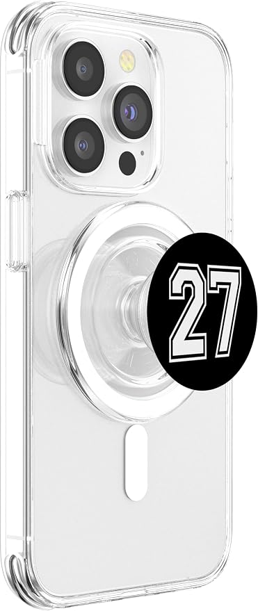 Number 27 in White PopSockets Adhesive PopGrip