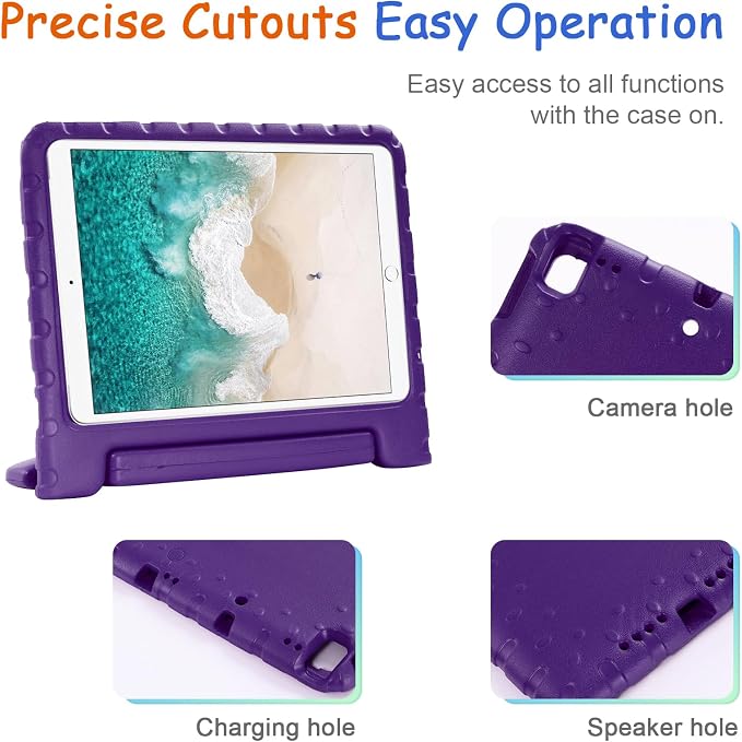 Kids Case for iPad Pro 11 M5/M4 &amp iPad Air 11 (2026/2025/2024) Shockproof Case with Pencil Holder Techcircle Light EVA Foam Handle Stand Bumper Protective Child Friendly Drop Proof Cover Black