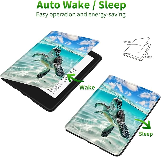 for 6 Kindle 11th Generation 2024/2022 Release Case (Model No: C2V2L3) E-Reader Multi-Angle Viewing Shockproof Smart Protective Case with Auto Wake/Sleep Baseball