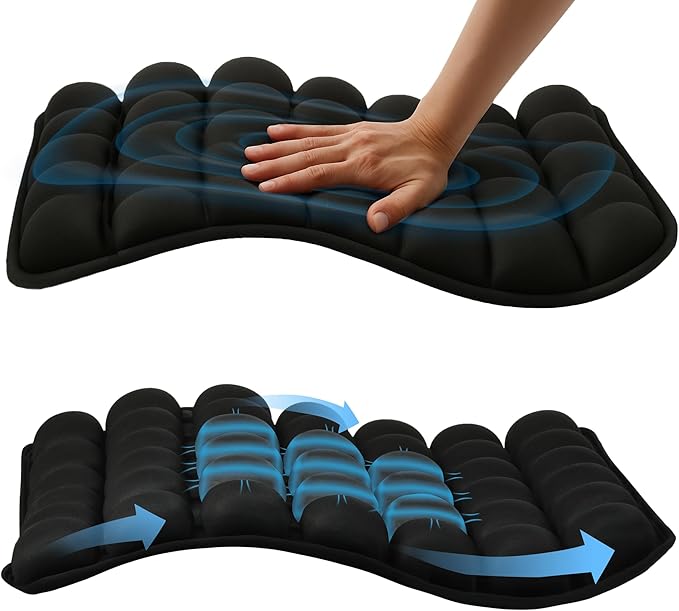 2pcs Travel Seat Cushion, Airplane Seat Cushion for Long Flight, Airplane Gadgets Inflatable Seat Cushions, 3D Inflatable Airbag PortableCushion With Air Pump,Ergonomic for Wheelchair Office Chair