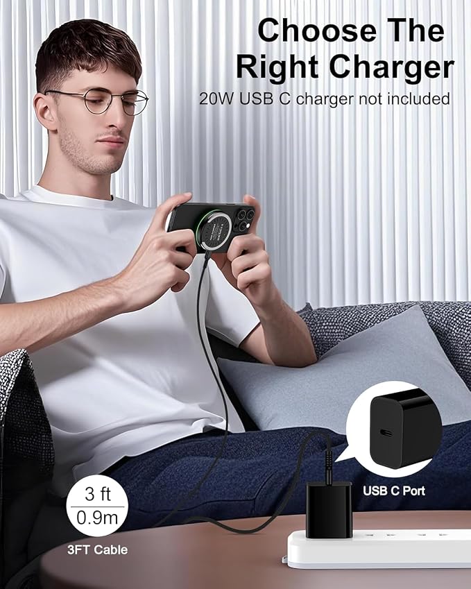 Pixel 10 Pro XL 10a Magnetic Wireless Charger Fast Charging Pad for Google | 15W Magsafe Wireless Charger Mat with 3ft USB-C Cable for Pixel 10 10 Pro XL 10Pro Fold 10a 9 8 7， Samsung S26 Ultra