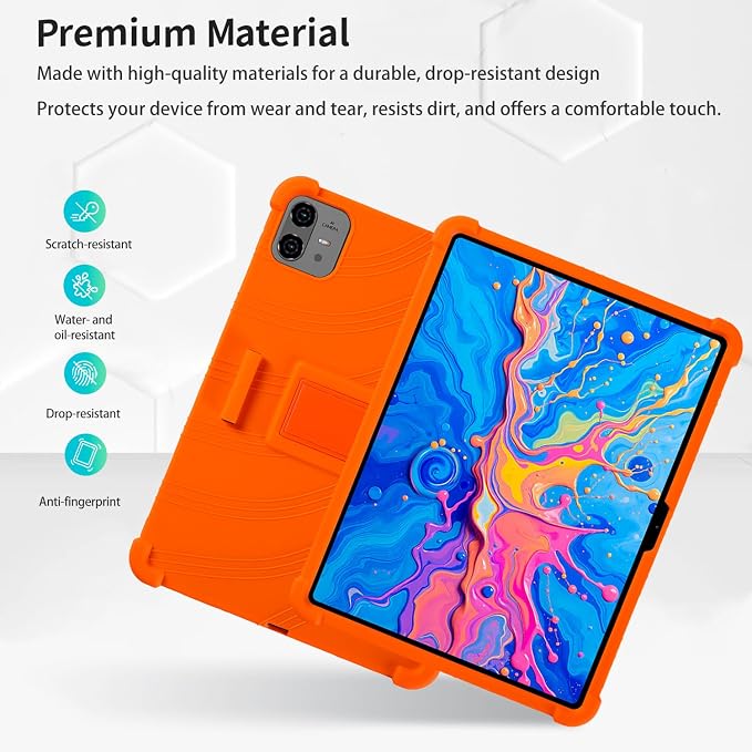 Case for TECLAST Artpad Pro 12.7-Inch Tablet – Shockproof Silicone Protective Cover with Kickstand Drop-Resistant Business Style (Black)