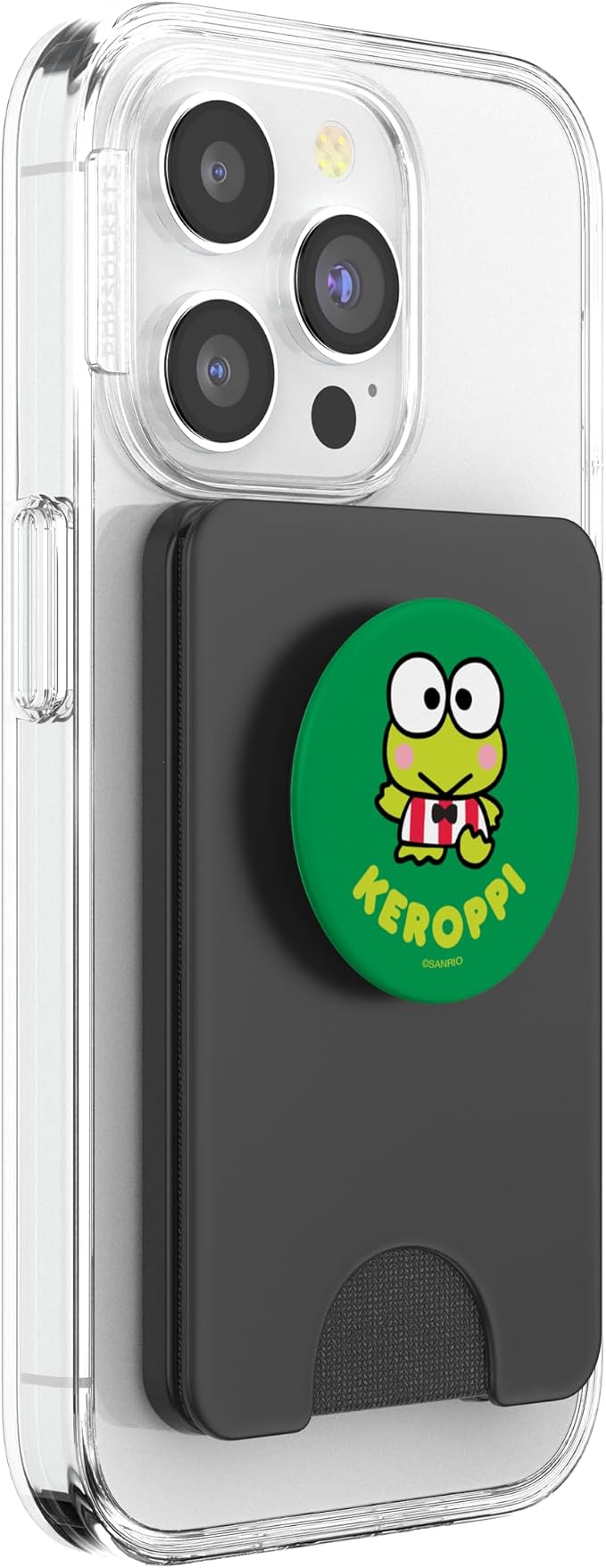 SANRIO Keroppi Character Front and Back PopGrip Adhesive PopSocket for iPhone 11 Black