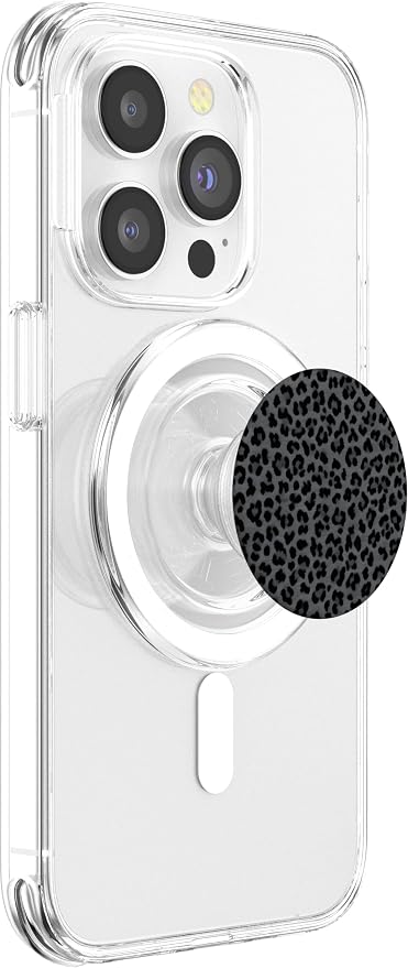 Black and White Leopard PopSockets Adhesive PopGrip