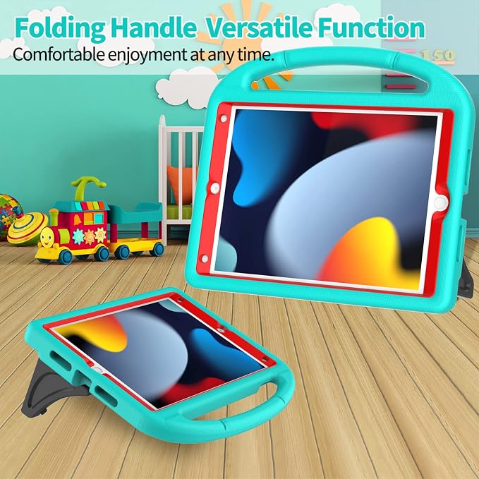 Kids Case for iPad 10.2 &amp 10.5 iPad 9th/8th/7th Generation 10.2 2021 2020 2019 Case with Screen Protector iPad Air 3rd Gen/Pro 10.5 inch Protective Cover with Handle Stand Black