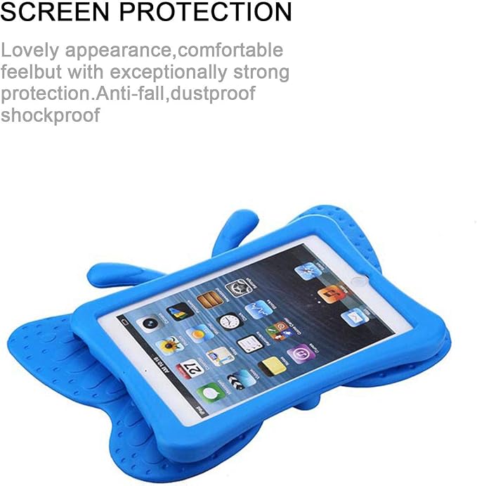 Kids Case for 7.9 iPad Mini 5/4/3/2/1 Silicone Shockproof Cover with Handle Kickstand Black