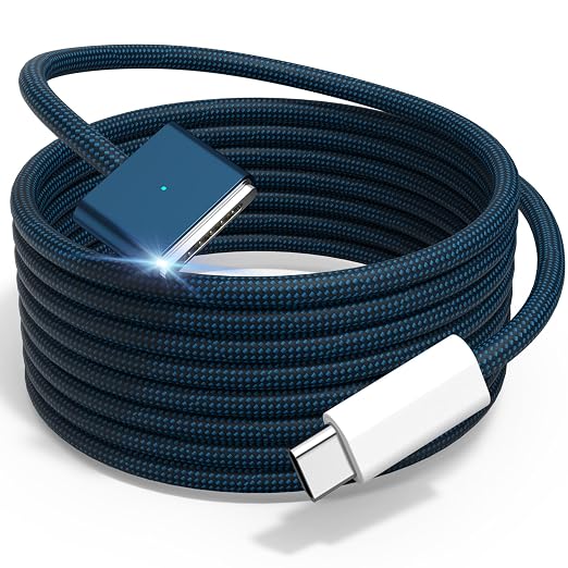 140W USB-C to Magnetic 3 Cable 6.6FT Compatible with MagSafe 3 for MacBook Pro 14 16 &amp Air 13 15 M4 M3 M2 2021-2025 Fast Charging Cord Midnight Blue
