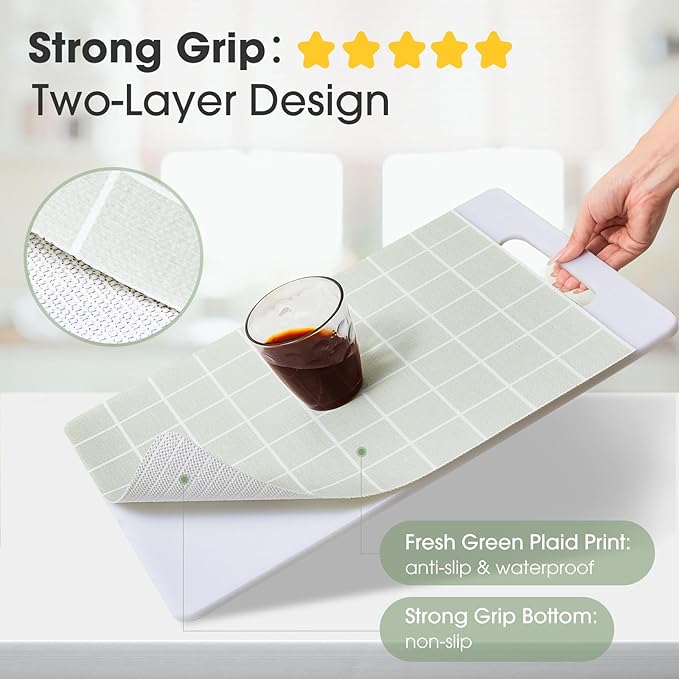Beautysaid Shelf and Drawer Liner for Kitchen Cabinet, Non Adhesive Non Slip Shelf Paper Waterproof Washable Thickened for Dresser Pantry Shelve Bathroom Protector Liner(Light Green,18 in x 30 FT)