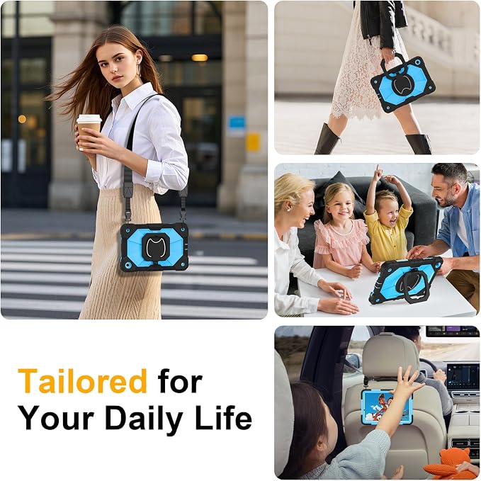Case for Samsung Galaxy Tab A9 Plus 11 Inch 2023 Ubearkk Rugged Case for Samsung Galaxy A9+ Tablet SM-X210/X216/X218 with Screen Protector 360 Rotating Stand Shoulder Strap Pen Holder Black