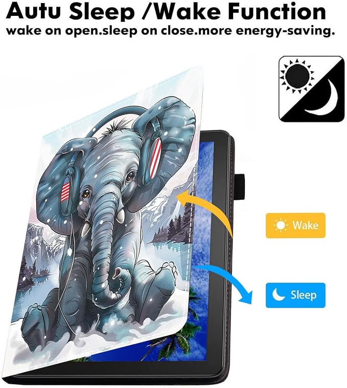 Case for Amazon Fire HD 10 Tablet (9th/7th Generation 2019/2017 Release) Slim PU Leather Cover with Card Slot &amp Auto Wake/Sleep for Fire 10.1 Tablet African American Girl