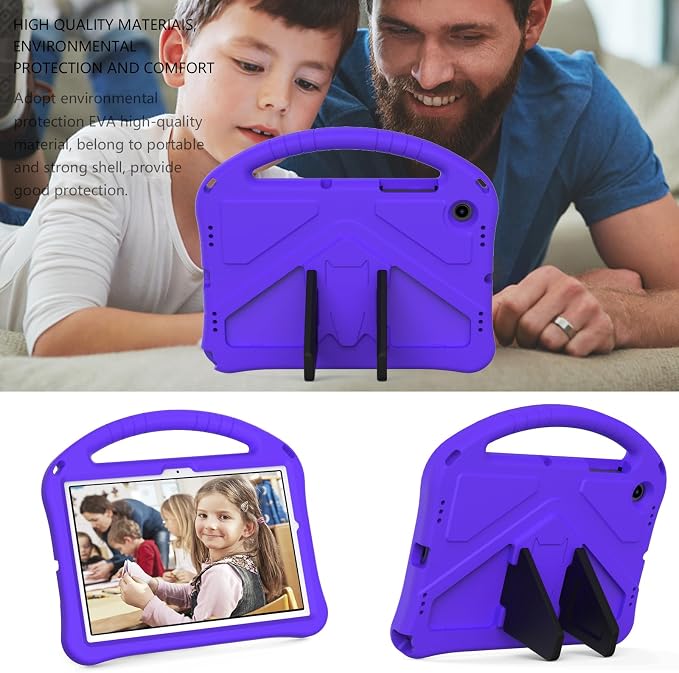 Galaxy Tab A9+ Case Kids Friendly EVA Rubber Stand Handle Grip Shockproof Protective Lightweight Cute Case Cover for Galaxy Tab A9 Plus 11 SM-X210 X215 X217 - Black