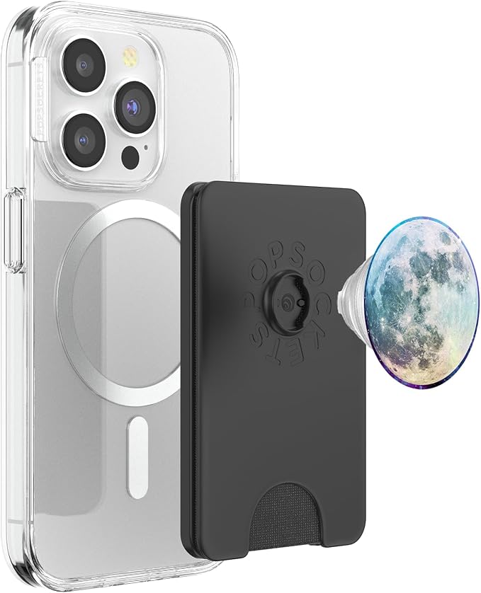Moon Lunar Surface Full Space Galaxy Gray Green White PopSockets Adhesive PopGrip