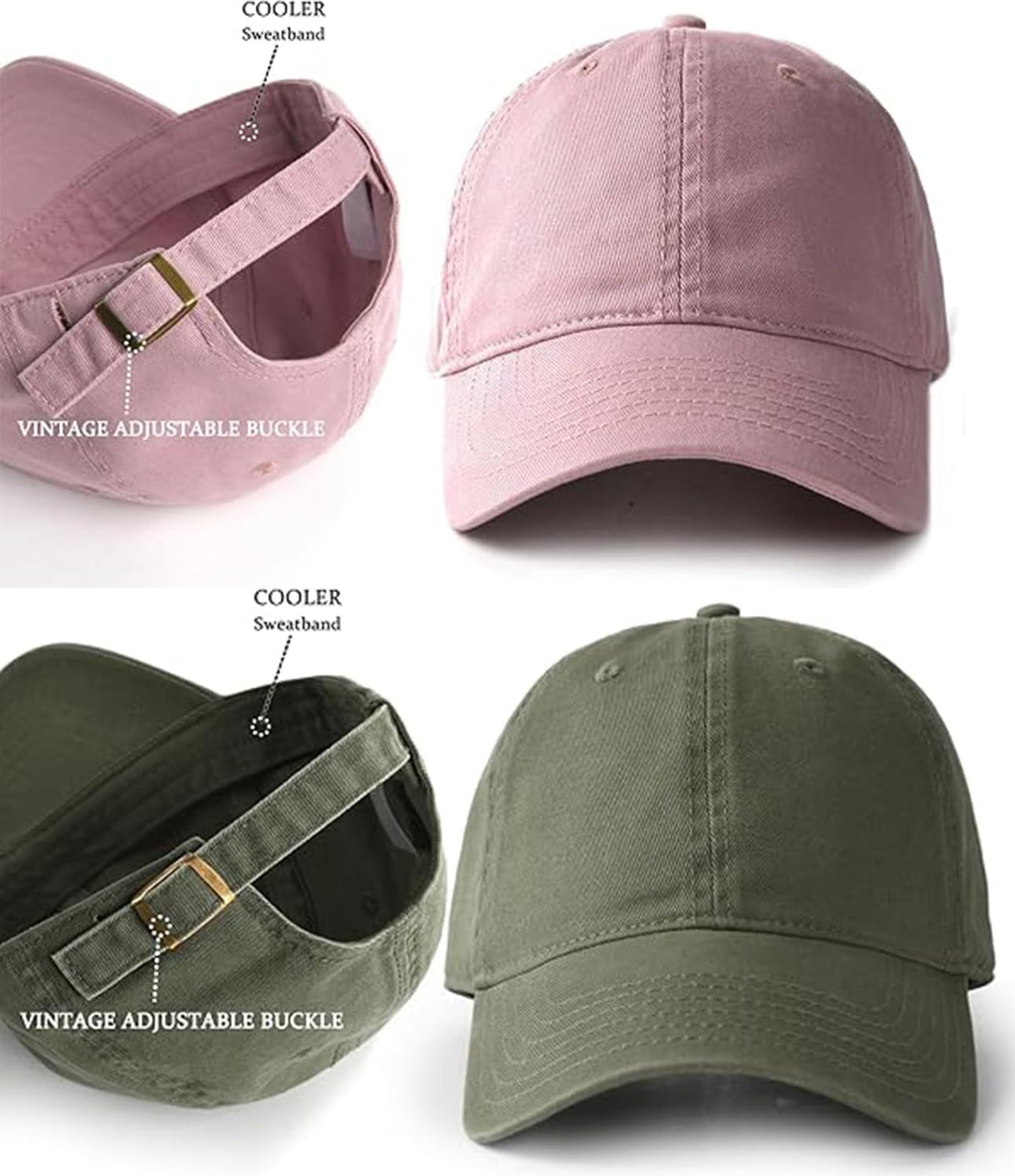 2 Packs Womens Baseball Caps Plain Baseball Hat Summer Sun Visor Hats Baseball Cap Men Adjustable Dad-Hat