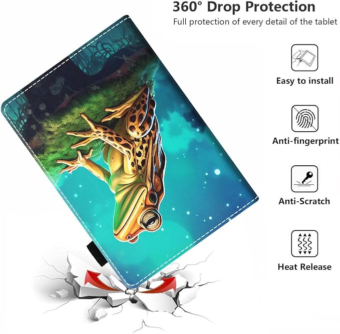 Case for Amazon Kindle Fire HD 8/Fire HD 8 Plus Tablet (12th/10th Generation 2024/2022/2020 Release) - PU Leather Folio Cover with Smart Auto Wake/Sleep Bald Eagle