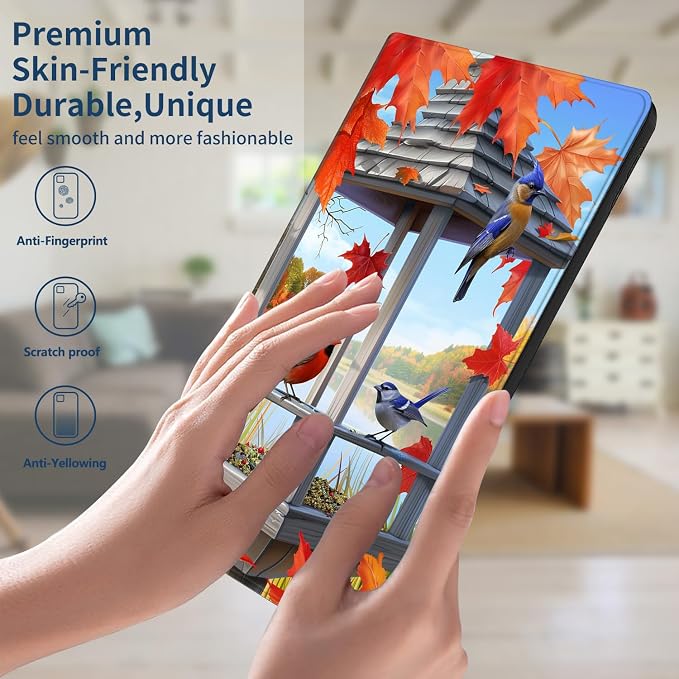 Slim Case for Samsung Galaxy Tab S11 5G 11 Inch (2025) PU Leather Tablet Cases Flip Folio Multi-Angle Viewing Stand Protective Smart Shell Cover with Auto Wake/Sleep A Crow Skull