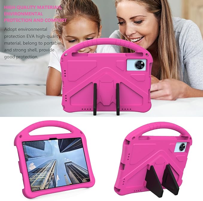 YRH Kids Case for Lenovo Idea Tab 11 inch Tablet 2025 Model TB336FU EVA Shockproof with Stand Handle Black