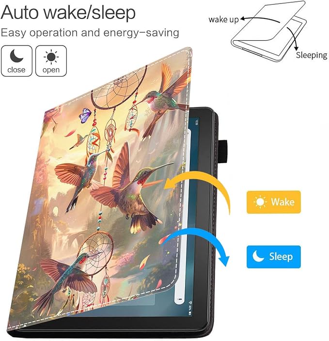 Case for Amazon Fire HD 8/Fire HD 8 Plus Tablet (12th/10th Generation 2024/2022/2020 Release) Premium PU Leather Cover with Auto Sleep Wake African Women