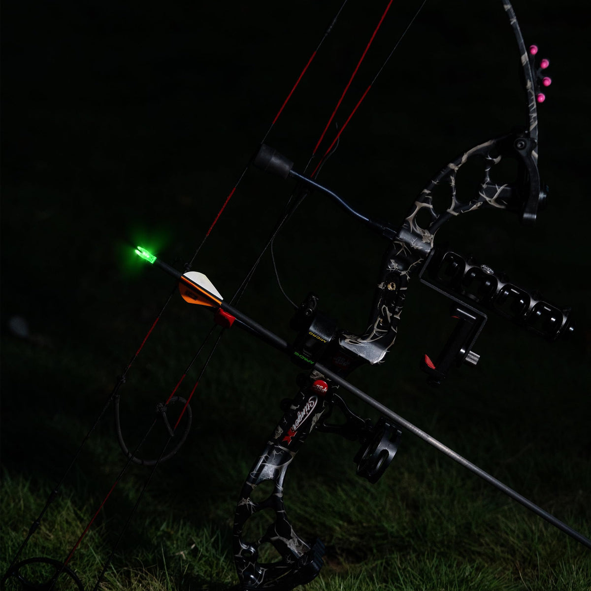 ACDSHOT 6PCS X Lighted Nocks for Arrows with .204 .233 .244 .246 Inside Diameter with H, S, GT Bushings LED Light up Knocks