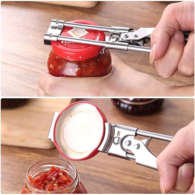 Master Jar & Bottle Opener,Adjustable Multifunctional Stainless Steel Can Opener Jar Lid Gripper,Manual,Kitchen Accessories（Silver）