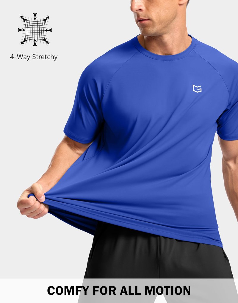 G Gradual Men's Athletic Workout T-Shirts Moisture Wicking Cooling Running Shirts Short Sleeve Performance Tee for Gym Tennis(Royal Blue,S)